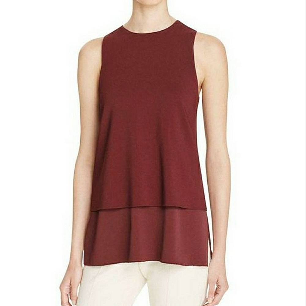 Theory Anastaza Bergen Sleeveless Overlayed Top P/S size, EUC